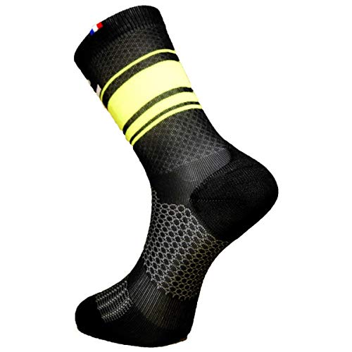 Rafa 'l Boa Socken Fahrrad Unisex S Noir/Yellow Fluo von Rafa'l