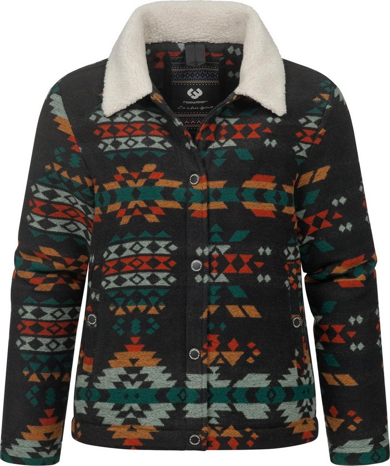 Ragwear Outdoorjacke Walinea Ikat Lässige Damen Jacke in Woll-Optik mit Teddyfell-Kragen Ragwear Outdoorjacke Walinea Ikat Lässige Damen Jacke in Woll-Optik mit Teddyfell-Kragen von Ragwear