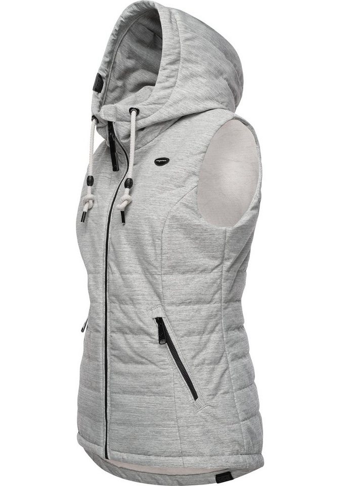 Ragwear Steppweste Lucinda Vest Weich gefütterte Damen-Weste mit Kapuze von Ragwear