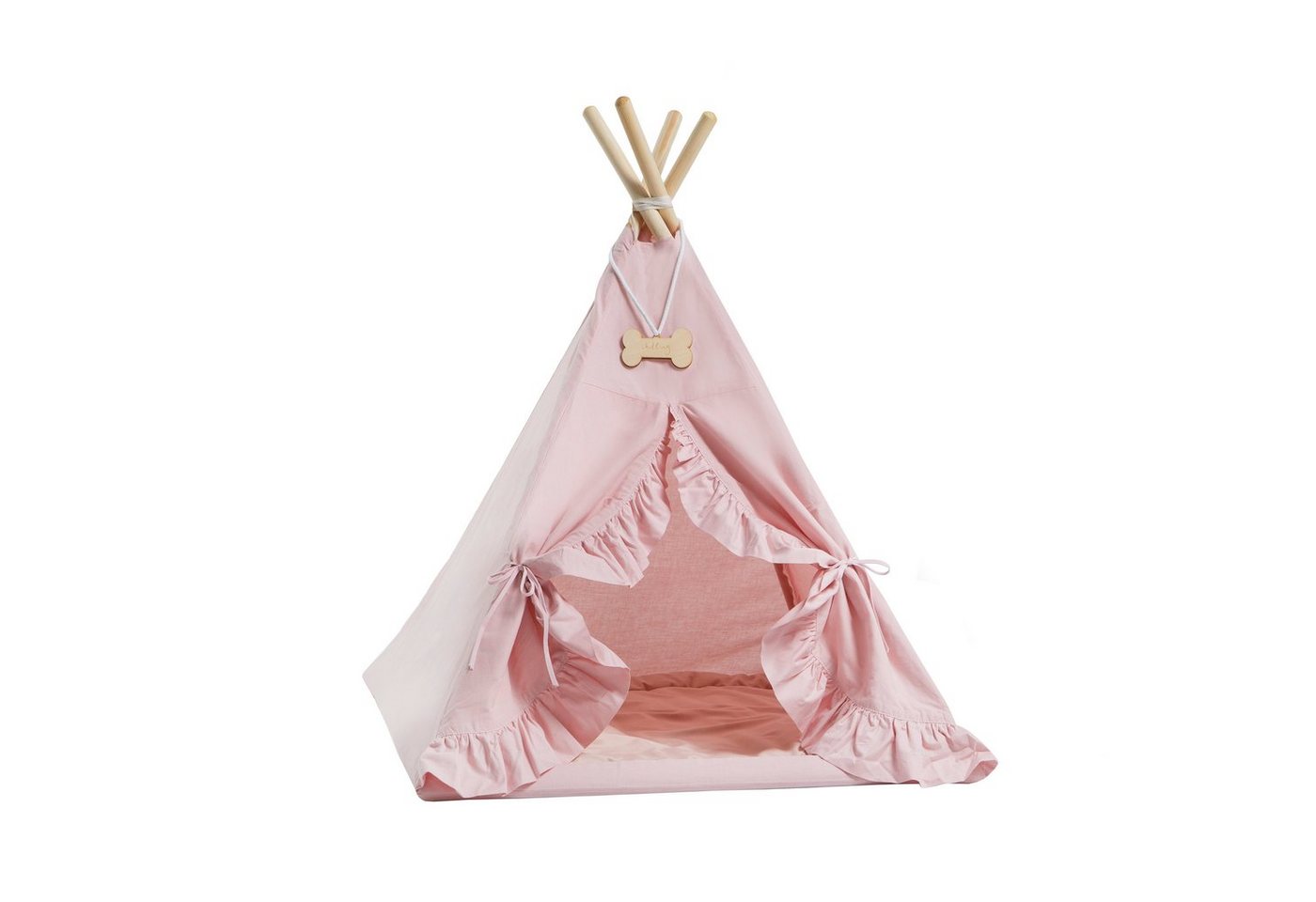 Rainbow Kids Tipi-Zelt Tipi für Hunde und Katzen / Haustierzelt Süße Perle, (2 tlg), vier Holzstangen zu je 110 cm Länge von Rainbow Kids