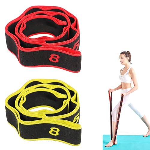2 Stück Fitnessband mit Schlaufen, Gymnastikband Trainingsband Elastic Band Fitness Yoga Stretch Gurt mit 8 Schleifen Waschbarer, Leicht zu Tragender und Hochelastischer Gymnastik-Gur 2 Stück Fitnessband mit Schlaufen, Gymnastikband Trainingsband Elastic Band Fitness Yoga Stretch Gurt mit 8 Schleifen Waschbarer, Leicht zu Tragender und Hochelastischer Gymnastik-Gur von Rairsky