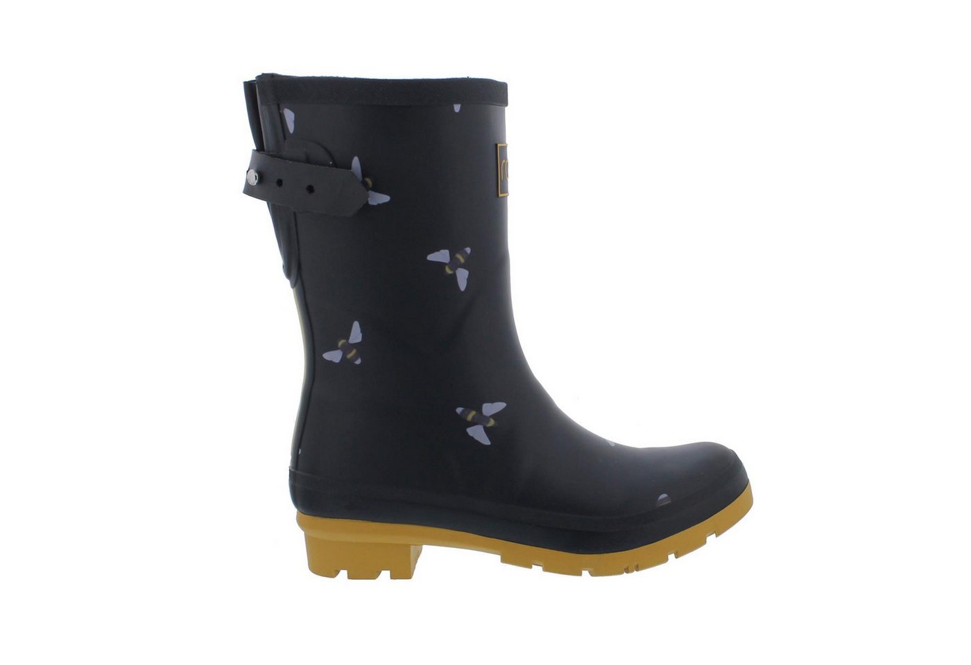 Rajn Gummistiefel, Bee Mid-Boot, Black, Naturkautschuk UZW051 Gummistiefel von Rajn