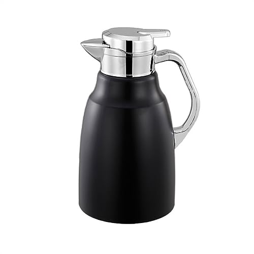 RajoNN Thermoskanne, 2 l, großes Fassungsvermögen, hochwertige Kaffeekanne aus Edelstahl 316 für den Außenbereich, Teekanne mit Filter, Isolierkanne (Farbe: Schwarz) von RajoNN