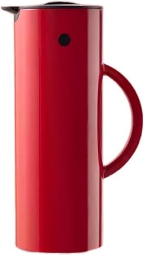RajoNN Thermoskanne, Kaffeekanne für den Haushalt, 1 l, großes Fassungsvermögen, Glasinnenseite zum Aufbrühen von Kaffee und Tee, Isolierkanne (Farbe: Rosso) von RajoNN