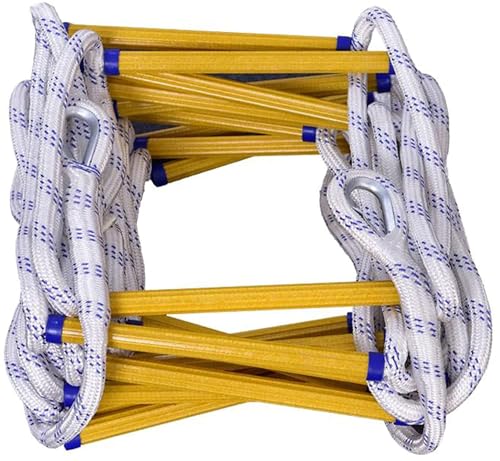 RajoNN Verschleißfeste Harzleiter, Strickleiter als Notausgang, Not-Feuerleiter, tragbare weiche Fluchtseilleiter/Seildurchmesser: 20 mm/30 m/98,4 Fuß (Größe: 30 m/98,4 Fuß) von RajoNN