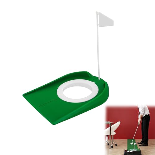 Golf Puttingbecher mit Flagge, Golf-Übungs-Putter-Pad, Golf Putting Übungshilfen, Golf Trainingshilfe, Putterloch für Männer und Frauen, Drinnen und Draußen, Zuhause, Büro, Hof, Rasen von Rakiuty