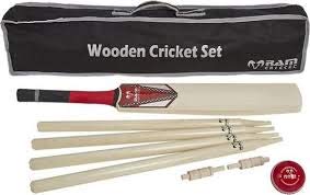 India Made Cricket Set - Topmark Ram Cricket - Holz - Size Harrow - Senior - inkl. Wicket - Balle - Tasche - Stumps - Komplett von RamCricket