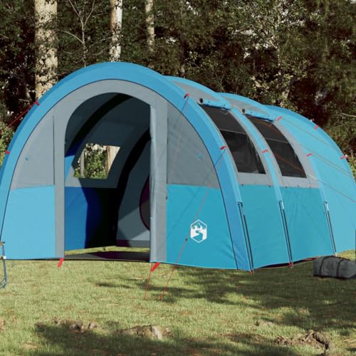 Rantry Campingzelt 4 Personen Blau 483x340x193cm 185T Taft, Campingzelt, wasserdichte Rucksackzelte, einfache Einrichtung, leicht für Wandern, Hinterhof, Outdoor, Garten, Familienzelt von Rantry