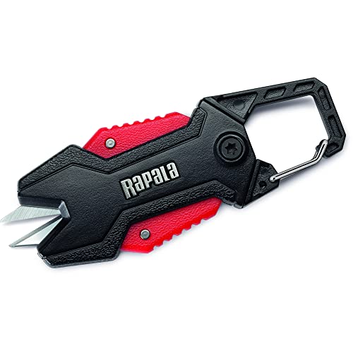 Rapala Unisex-Adult Anglerschere RCD Retractable Line Scissors-Angelzubehör-Für alle Angelschnüre-Präzise Schnitte-Inklusive Karabiner Schere, Schwarz/Rot, Einzigartig von Rapala