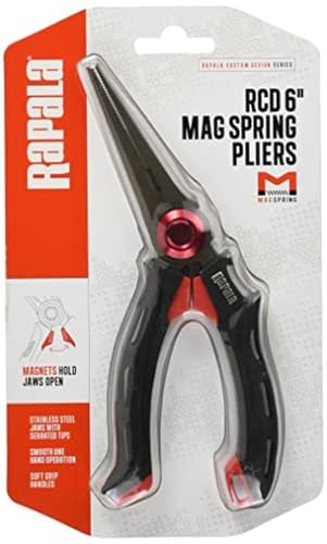 Rapala Unisex-Adult Angelzange RCD Mag Spring Pliers-Angelzubehör mit Edelstahlbacken-Magnetisch-Ergonomische Softgrip-Griffe Zange, Schwarz/Rot, Einzigartig Rapala Unisex-Adult Angelzange RCD Mag Spring Pliers-Angelzubehör mit Edelstahlbacken-Magnetisch-Ergonomische Softgrip-Griffe Zange, Schwarz/Rot, Einzigartig von Rapala