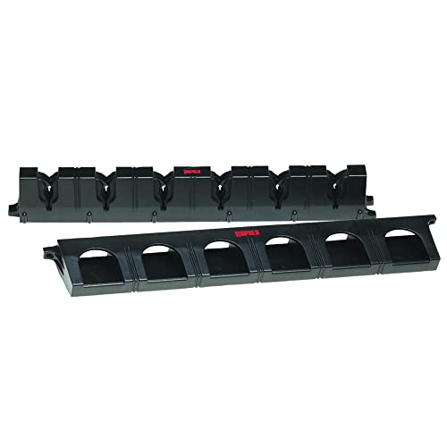 Rapala Unisex-Adult Lock'n Hold Rod Rack-Angelrutenhalter für 6 Angeln-Halterung für Angelruten aus Kunststoff-Horizontale oder Vertikale Befestigung-Flexible Klemmbacken Tür, Schwarz, Einzigartig von Rapala