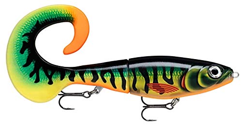 Rapala - X-Rap Otus Angelköder - Kunstköder mit ABS-Körper und weichem PVC-Fischschwanz - Süßwasser Spinnköder - Lauftiefe 0.5-1m - Fischköder 17cm, 40g - Hergestellt in Estland - Hot Tiger Pike von Rapala