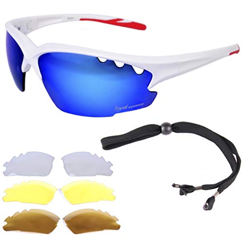 Rapid Eyewear ‘Breeze Cycle’ weiß RADSPORTBRILLE: Wechselgläsern: auch Mountainbike, Joggen, Laufen, Triathlon. Radbrille mit UV Schutz 400. Für Herren und Damen von Rapid Eyewear