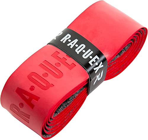 Raquex Enhance Ersatz-Griffband: Griffband geeignet für Tennis-, Badminton- und Squashschläger. 13 Farben. Hochwertiges, selbsthaftendes Griffband für Tennisschläger (Rot, 1 Griffband) von Raquex
