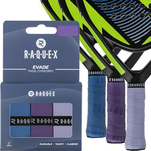 Raquex Evade Griffband für Padelschläger – Blau, Violett, Hellviolett – 3er-Pack Griffband, 0,65 mm dick – saugfähiger, leicht klebriger, Rutschfester Übergriff für Padel- oder Pickleball-Schläger Raquex Evade Griffband für Padelschläger – Blau, Violett, Hellviolett – 3er-Pack Griffband, 0,65 mm dick – saugfähiger, leicht klebriger, Rutschfester Übergriff für Padel- oder Pickleball-Schläger von Raquex