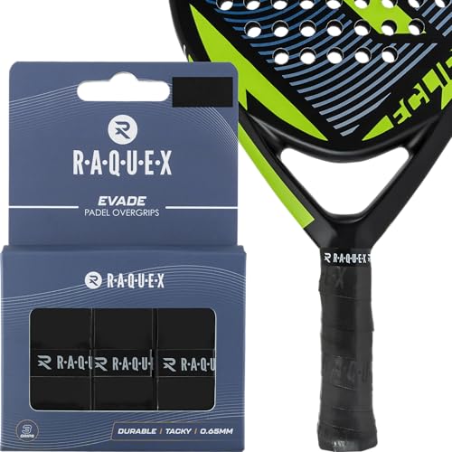 Raquex Evade Griffband für Padelschläger – Schwarz – 3er-Pack Griffband für Padelschläger, 0,65 mm dick – saugfähiger, leicht klebriger, Rutschfester Übergriff für Padel- oder Pickleball-Schläger Raquex Evade Griffband für Padelschläger – Schwarz – 3er-Pack Griffband für Padelschläger, 0,65 mm dick – saugfähiger, leicht klebriger, Rutschfester Übergriff für Padel- oder Pickleball-Schläger von Raquex