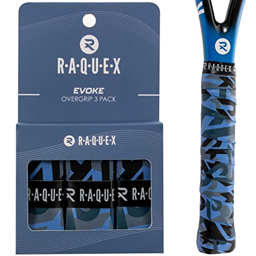 Raquex Evoke Camo Overgrip – Tennisschläger Grip Tape – Schläger Anti-Rutsch-Band Übergriff für Tennisschläger, Badminton und Squash – 3er Pack - Raquex Tarnmuster Raquex Evoke Camo Overgrip – Tennisschläger Grip Tape – Schläger Anti-Rutsch-Band Übergriff für Tennisschläger, Badminton und Squash – 3er Pack - Raquex Tarnmuster von Raquex