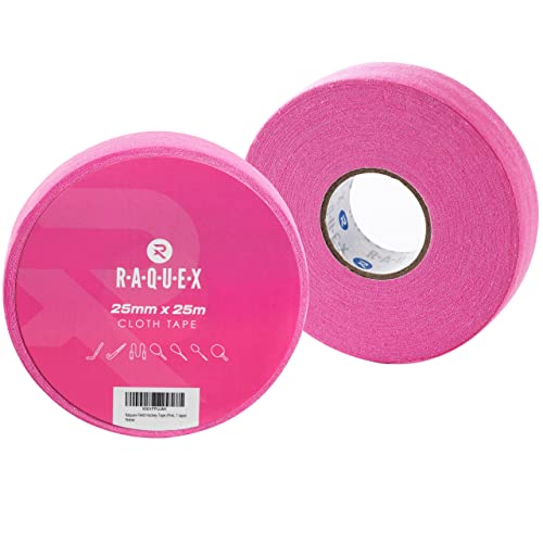 Raquex Gewebeband für Sport: Hockeyschläger, Tennis, Squash- oder Badmintonschläger, Springseile und mehr. Wasserabweisend, stark und bietet einen natürlichen, erhöhten Halt (Rosa) von Raquex