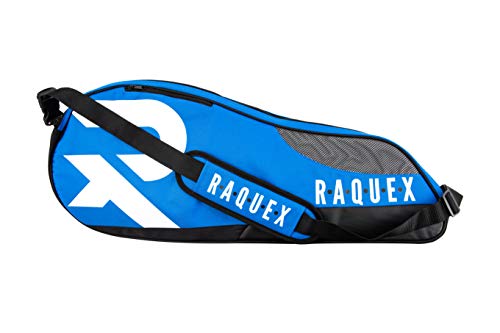 Raquex Schlägertasche für Tennis-, Badminton- und Squashschläger. Tennistasche für bis zu 6 Schläger + Zubehör + Schuhe von Raquex