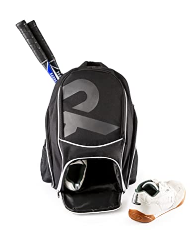 Raquex Sportrucksack – für Zwei Squash- und Badmintonschläger oder einen Tennisschläger. Rucksack für Schläger + Schuhe + Laptop + Wasserflasche von Raquex