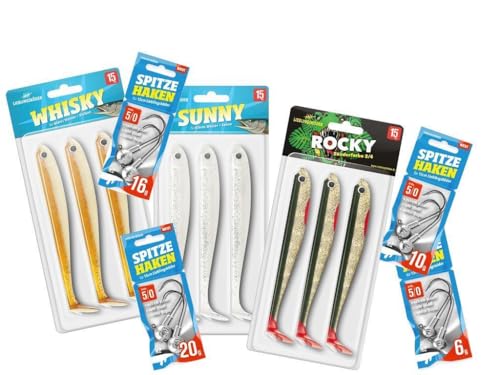 Raubfisch Store - Lieblingsköder Räuberset 15 cm klares Wasser - Kombi-Set:15 cm Köder incl. Jigköpfe Raubfisch Store - Lieblingsköder Räuberset 15 cm klares Wasser - Kombi-Set:15 cm Köder incl. Jigköpfe von Raubfisch Store
