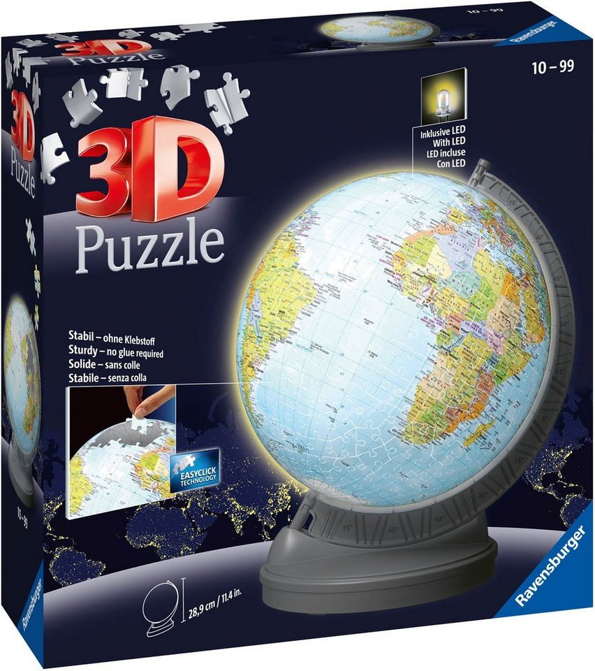 Ravensburger 3D-Puzzle 540 Teile 3D Puzzle Ball Globus mit Licht 11549, 540 Puzzleteile Ravensburger 3D-Puzzle 540 Teile 3D Puzzle Ball Globus mit Licht 11549, 540 Puzzleteile von Ravensburger