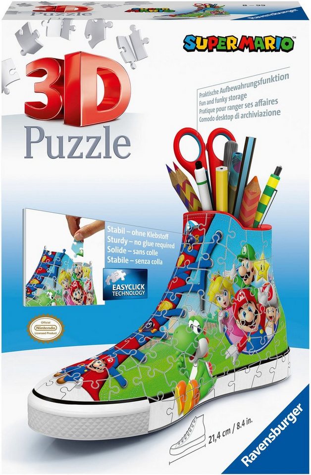 Ravensburger 3D-Puzzle Sneaker Super Mario, 108 Puzzleteile, FSC® - schützt Wald - weltweit, Made in Europe von Ravensburger