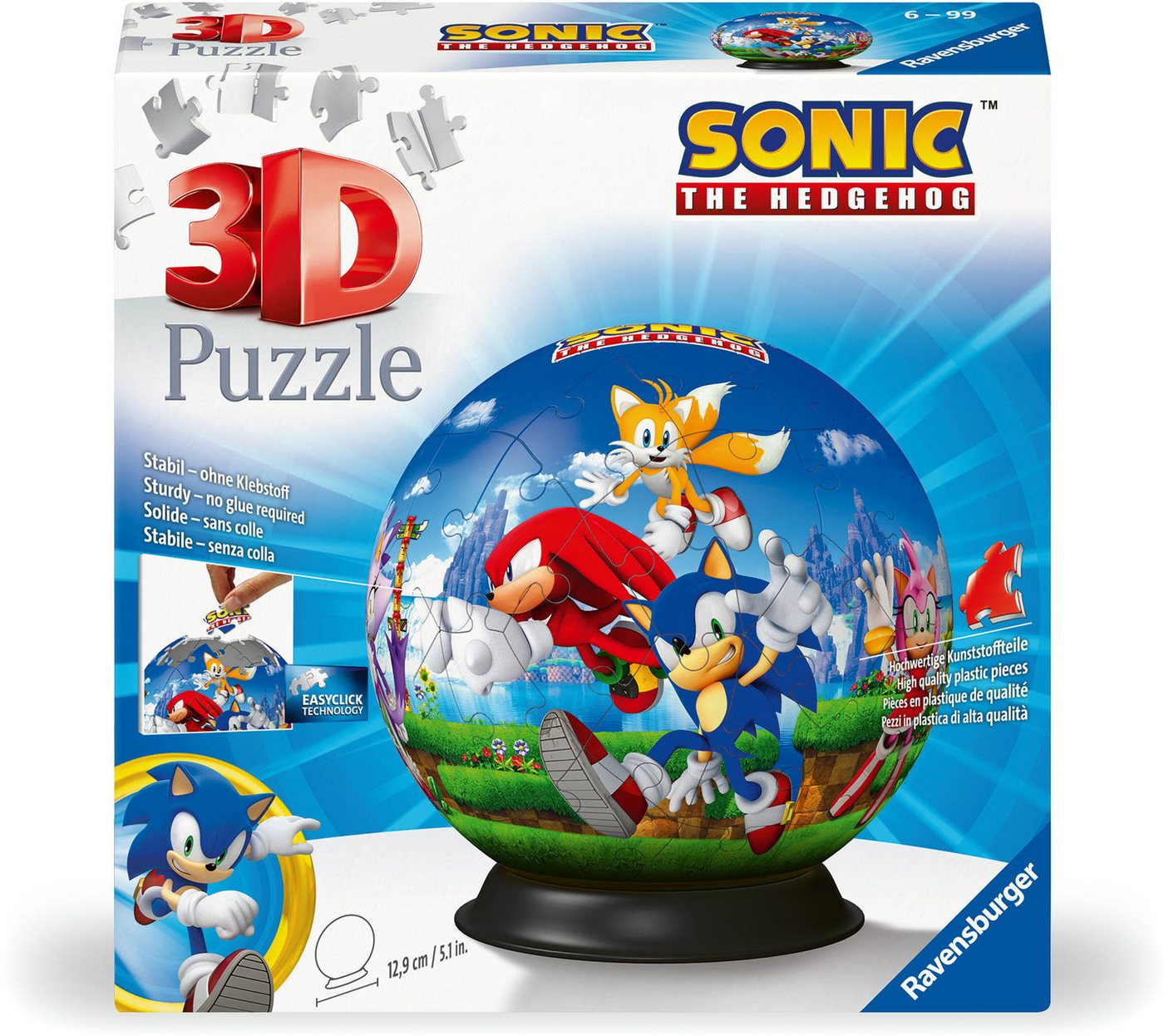 Ravensburger Puzzle 72 Teile 3D Puzzle Ball Sonic the Hedgehog 11592, Puzzleteile Ravensburger Puzzle 72 Teile 3D Puzzle Ball Sonic the Hedgehog 11592, Puzzleteile von Ravensburger