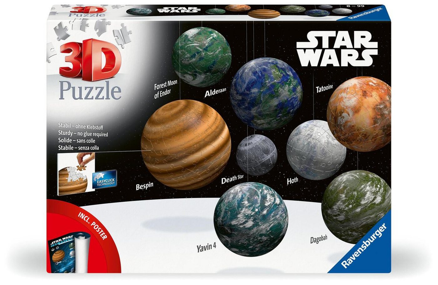 Ravensburger Puzzle Ravensburger 3D Puzzle 11577 - Puzzle-Ball Planeten der Star Wars..., Puzzleteile von Ravensburger