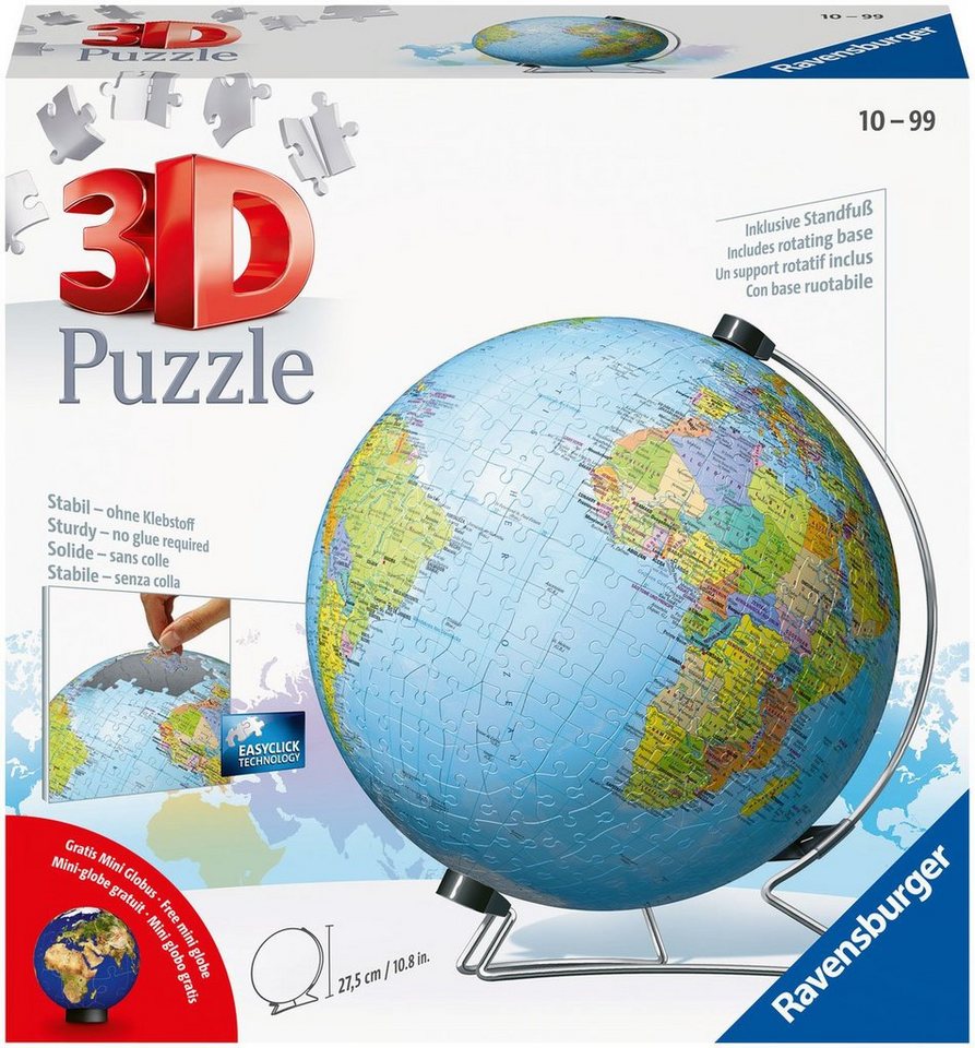 Ravensburger Puzzleball Globus in deutscher Sprache, 540 Puzzleteile, Made in Europe Ravensburger Puzzleball Globus in deutscher Sprache, 540 Puzzleteile, Made in Europe von Ravensburger