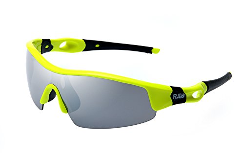 RAVS RADSPORT- MULTI SPORTBRILLE-BIKE MOTORRADBRILLE -KITESURFBRILLE SONNENBRILLE inkl.SOFTBAG GESTELLFARBE GELB von Ravs Uni Sports