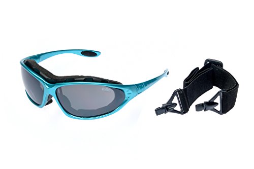 Ravs Sportbrille mit Band und Bügel - Fahrraddbrille Radbrille Kitesurfing Sonnenbrille von Ravs