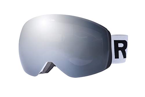 Ravs by Alpland Extra Brillenträger Skibrille Schutzbrille Snowboardbrille Glas Silber gespiegelt Doppelglas Helmkompatibel von Ravs