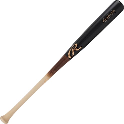 Rawlings Unisex-Erwachsene Big Stick Elite Wood Baseball Bat Maple/Birch/Composite Baseballschläger aus Holz, Schwarz/Natur-I13, 34" von Rawlings