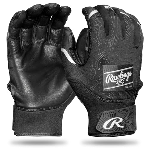 Rawlings Clout Baseball-Schlaghandschuhe für Erwachsene, Schwarz/Schwarz, Größe M von Rawlings