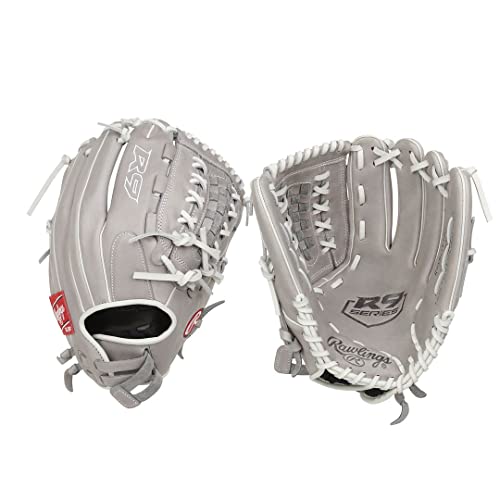 Rawlings Damen R9 Fastpitch Softball Glove | Sizes 11.5"-13" | Multiple Styles Handschuh, Doppelspitzen-Korbgeflecht | Grau, 12" | Infield/Pitcher Rawlings Damen R9 Fastpitch Softball Glove | Sizes 11.5"-13" | Multiple Styles Handschuh, Doppelspitzen-Korbgeflecht | Grau, 12" | Infield/Pitcher von Rawlings