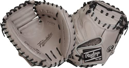 Rawlings Herren Grundierung: Baseball-Handschuh, 82,5 cm – 1-teiliges solides Netz – Grau, 32.5" | Catcher von Rawlings