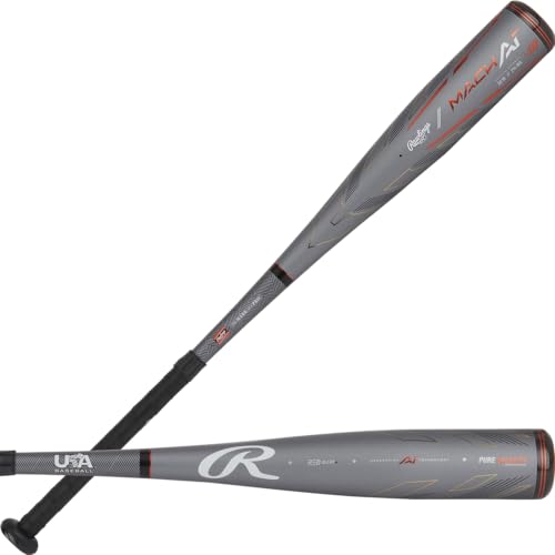Rawlings Jungen Mach AI Baseballschläger, Grau/Rot, 31 Inch Rawlings Jungen Mach AI Baseballschläger, Grau/Rot, 31 Inch von Rawlings