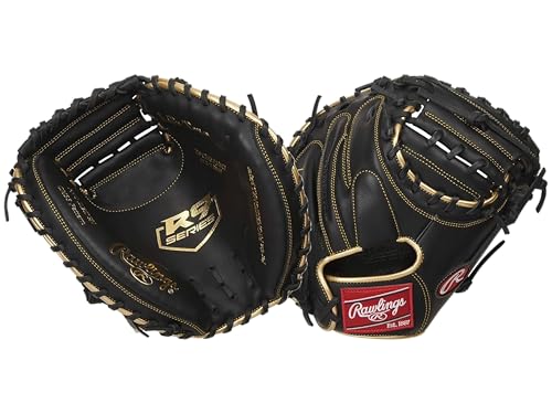Rawlings Herren R9 Series Baseball Glove | Sizes 11.5"-12.75" | Multiple Styles Handschuh, 1-teiliges solides Netz, Schwarz/Gold, 32.5" | Catcher Rawlings Herren R9 Series Baseball Glove | Sizes 11.5"-12.75" | Multiple Styles Handschuh, 1-teiliges solides Netz, Schwarz/Gold, 32.5" | Catcher von Rawlings