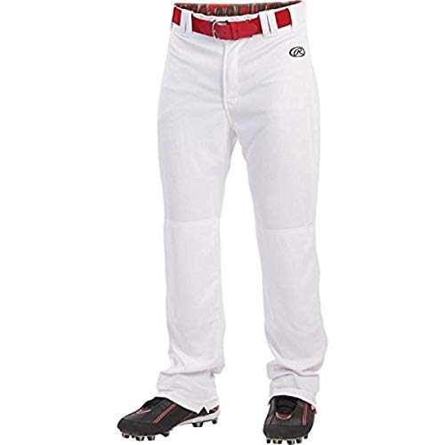 Rawlings Launch Series Baseball Pants | Full Length & Jogger Fit Options | Solid Colors | Adult Sizes White von Rawlings