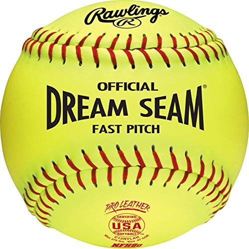 Rawlings Mädchen Sporting Goods C12RYLAH Offizielle ASA Dream Seam Fast Pitch Softbälle (EIN Dutzend), gelb, Größe 12 von Rawlings