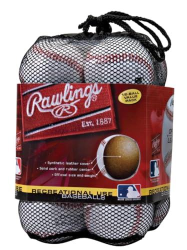 Rawlings OLB3BAG12 Baseballs, offizielle Ligabälle für die Freizeitnutzung, 12 Stück, Weiß Rawlings OLB3BAG12 Baseballs, offizielle Ligabälle für die Freizeitnutzung, 12 Stück, Weiß von Rawlings