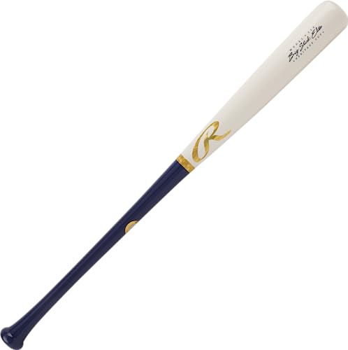 Rawlings Unisex-Erwachsene Big Stick Elite Wood Baseball Bat Maple/Birch/Composite Baseballschläger aus Holz, Natur/Marineblau-110, 34" von Rawlings