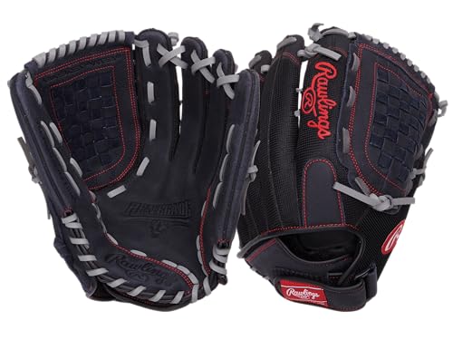 Rawlings Renegade Adult Ball Glove | Baseball/Slowpitch Softball | Multiple Styles Handschuh, 33 cm, Basket Web | Schwarz/Grau, 13" | Outfield Rawlings Renegade Adult Ball Glove | Baseball/Slowpitch Softball | Multiple Styles Handschuh, 33 cm, Basket Web | Schwarz/Grau, 13" | Outfield von Rawlings