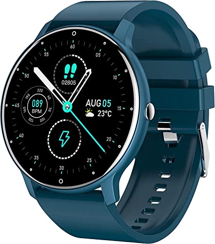 Rawrr 1.28 -inch Bluetooth Touchscreen Sports Smart Watch mit Fußgänger-/sesshafter/Erinnerung/Schlaferkennung/Herzfrequenzerkennung/Blutdrucküberwachung wasserdichte Sportuhr von Rawrr
