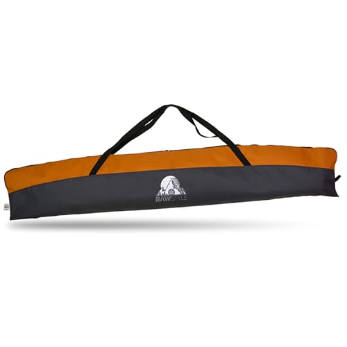 Rawstyle Skitasche Erwachsene Skisack für Ski Skistöcke 160cm oder 180cm wasserdicht Ski Bag Ski Cover Wintersport Skiaufbewahrung Modell 2 (schwarz-orange (160cm)) von Rawstyle