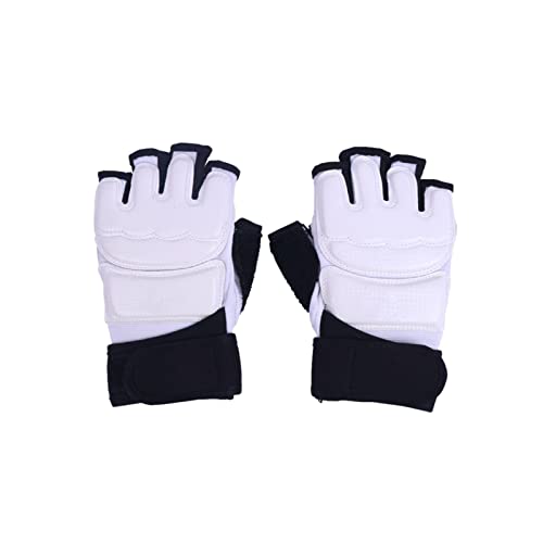 Raxove Taekwondo Sparring-Handschuhe, Magic Tape Taekwondo-Handschuhe & Fußschutz, atmungsaktive Halbfinger-Handschuhe für Boxen, Kickboxen, Handgelenkbandagen, Knöchelstütze (Männer und Frauen) von Raxove