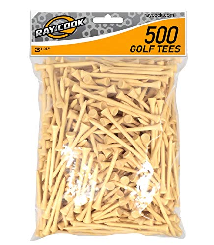 Ray Cook Golf Tees (3 1/4 Zoll), 500 Stück, 8,9 cm (3 1/4 Zoll), naturfarben, 500 Stück von Ray Cook