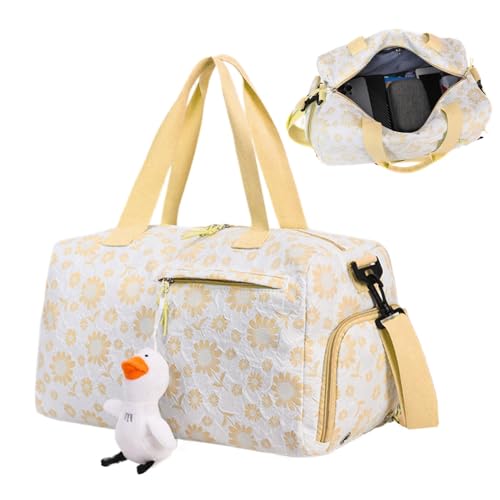 Raypontia Sport-Reisetasche, Reisetasche für den Sport,Trocken-Nass-Trennsporttasche mit niedlichem Anhänger - Schwimmbegeisterte Fitnesstasche mit Schuhfach für Hausschuhe, Wasserflasche, Handtücher von Raypontia