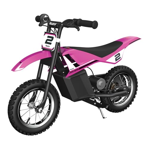 Epson Razor Kids Electric Motorbike - MX125 Dirt Rocket Bike ab 7 Jahren mit 8 mph Max Speed & 40 Minuten Fahrzeit, bis zu 5 Meilen Reichweite, 100W Ride On mit 12V 5Ah Batterie und 12“ Luftreifen von Razor